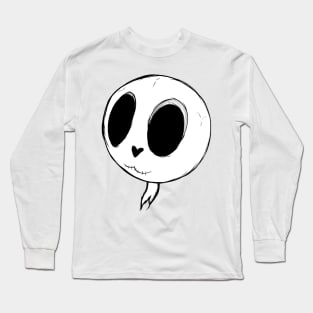 Skeleton Skull Lovable Head - Black Long Sleeve T-Shirt